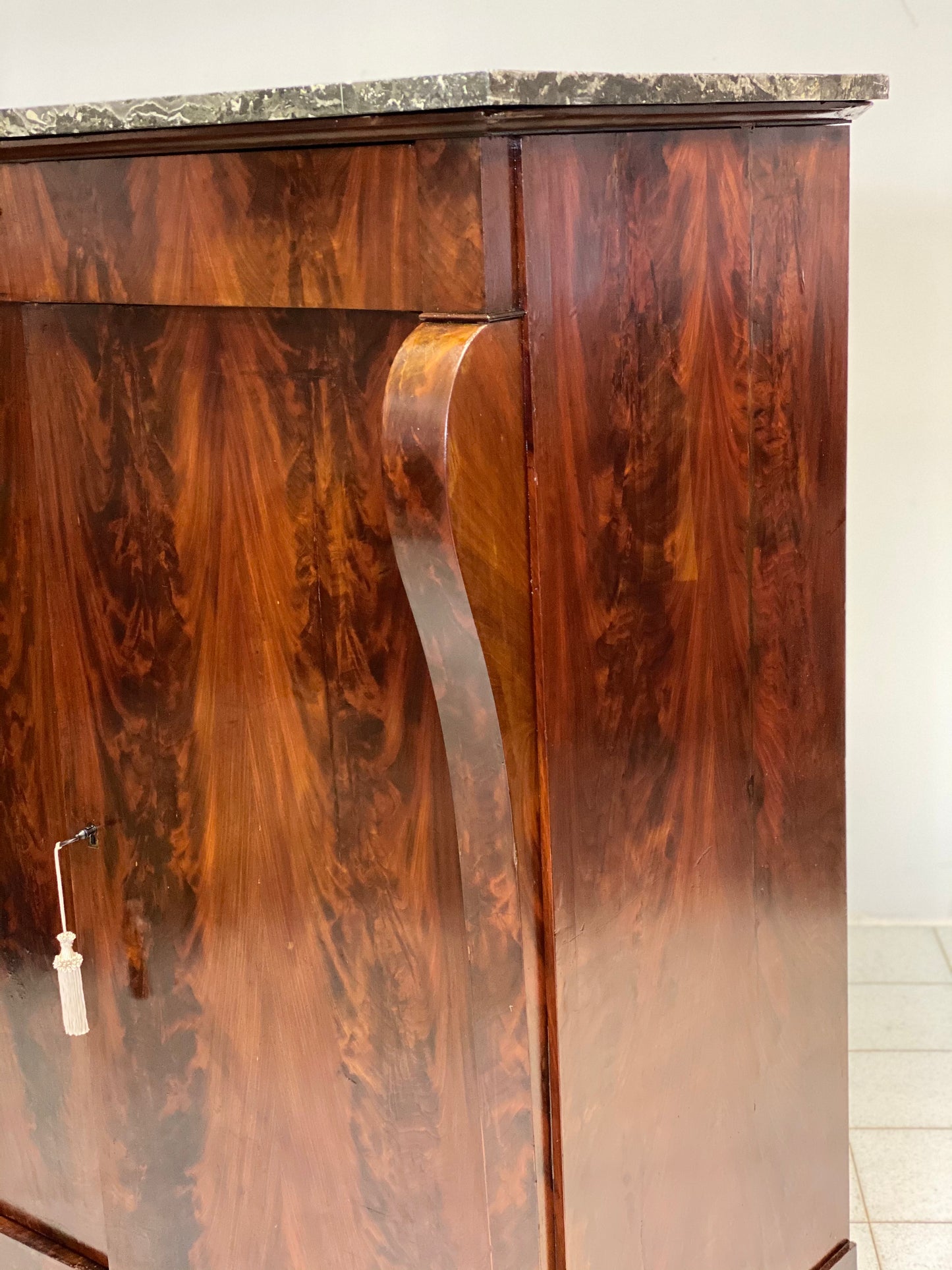 Empire sideboard cabinet columns braces 19th century. Restored ready