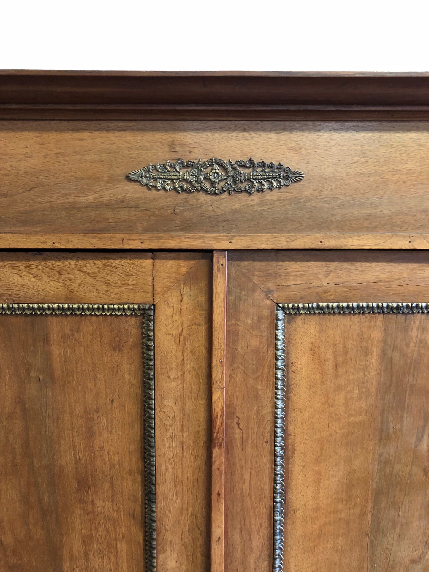 Empire period walnut wardrobe with half columns