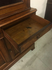 Credenza vetrina libreria Luigi Filippo in noce massello