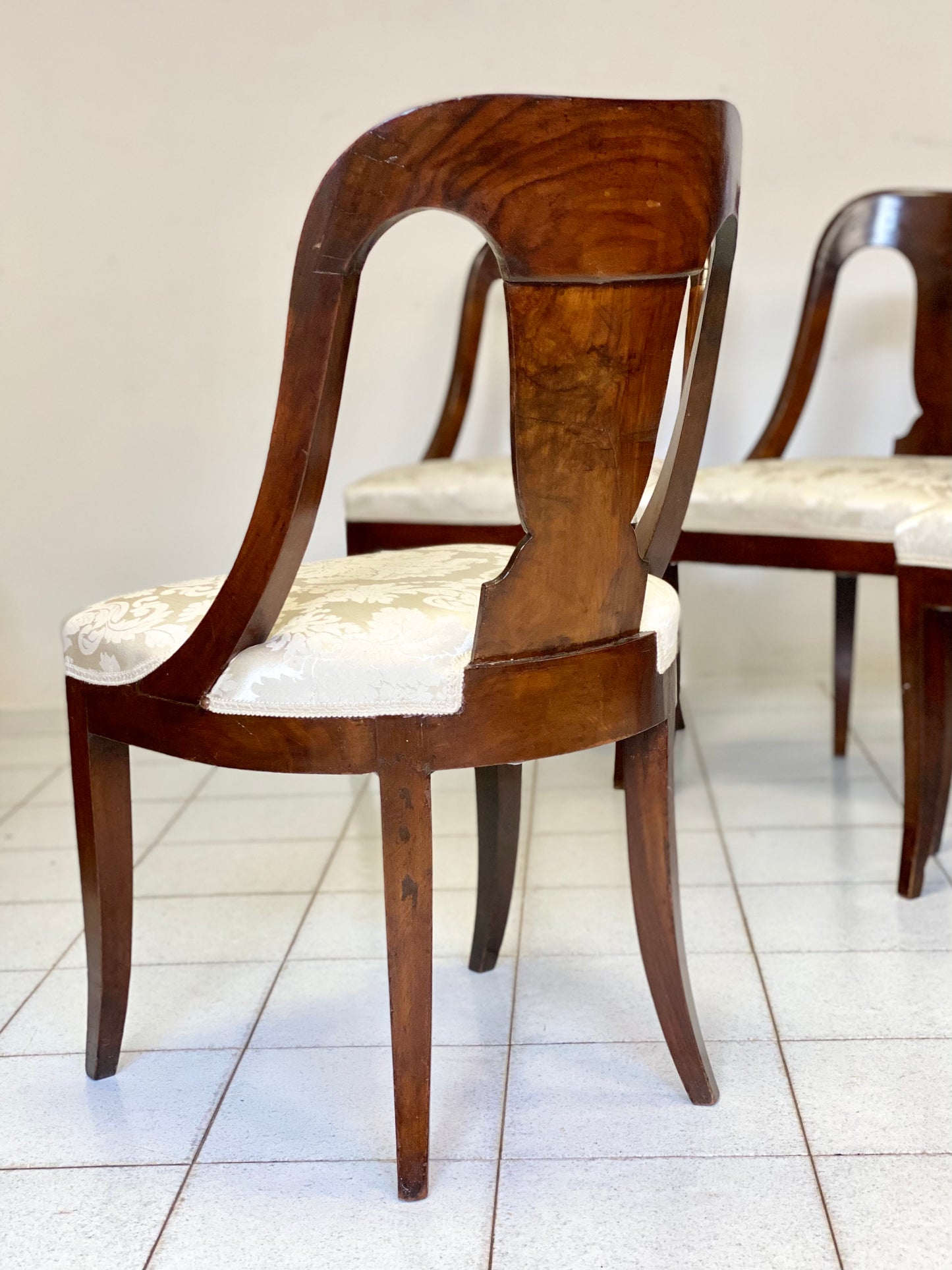 Four Carlo X Lombard Walnut Gondola Chairs