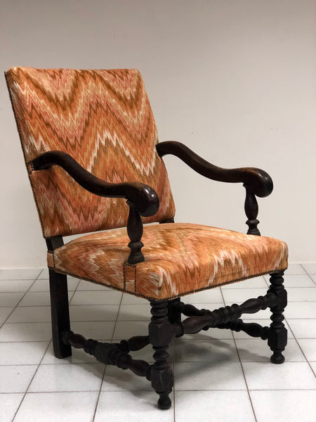 Trono a rocchetto Luigi XIV lombardo noce