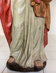 Scultura lignea laccata policroma XVII secolo