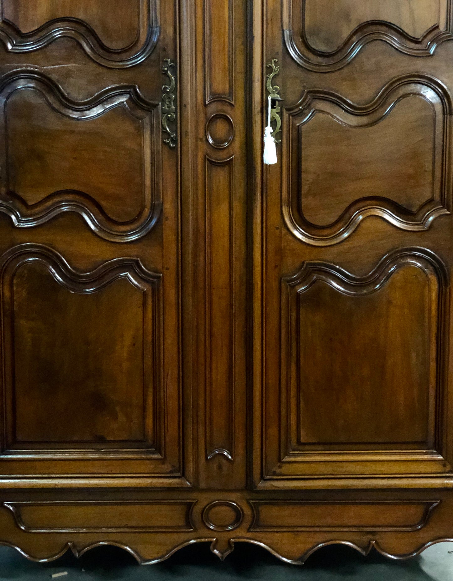 Louis XV carved walnut wardrobe.