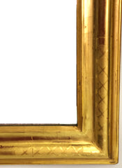 Specchiera in foglia oro zecchino con cimasa traforata