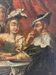 Olio su tela. Banchetto XVII secolo