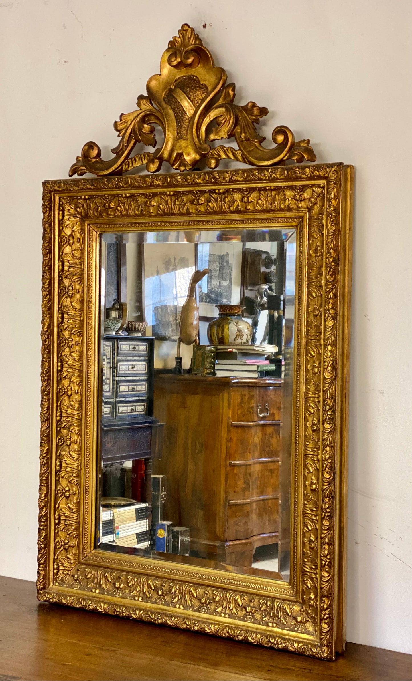 19th century gilded wooden mirror