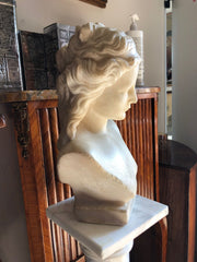 Busto in marmo bianco donna nobile . XIX secolo
