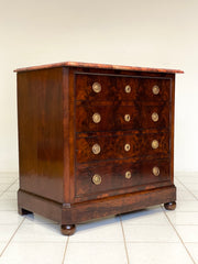 Cassettone Carlo X piuma di mogano . XIX secolo ( restaurato )