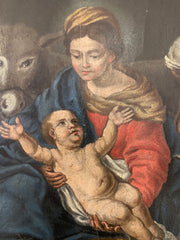 Natività scuola lombarda XVII sec. olio su tavola; 47x37 cm.