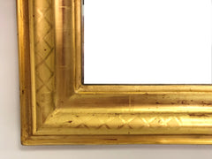 Specchiera in foglia oro zecchino con cimasa traforata