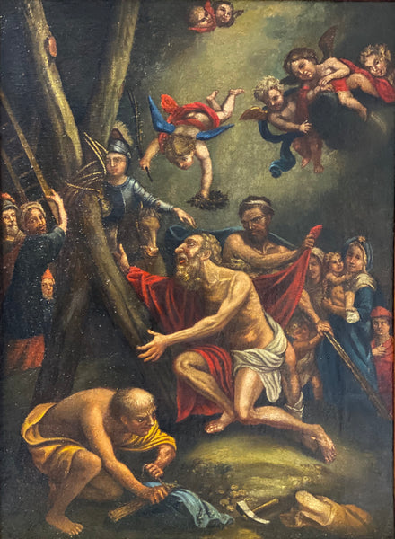Olio su tela . Il martirio di sant’Andrea . XVII secolo