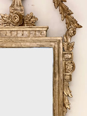 Specchiera epoca impero lombarda foglia argento . Inizio XIX secolo