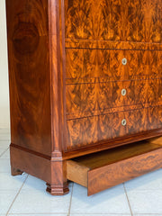 Secretaire in piuma di mogano . Metà XIX secolo ( restaurato)