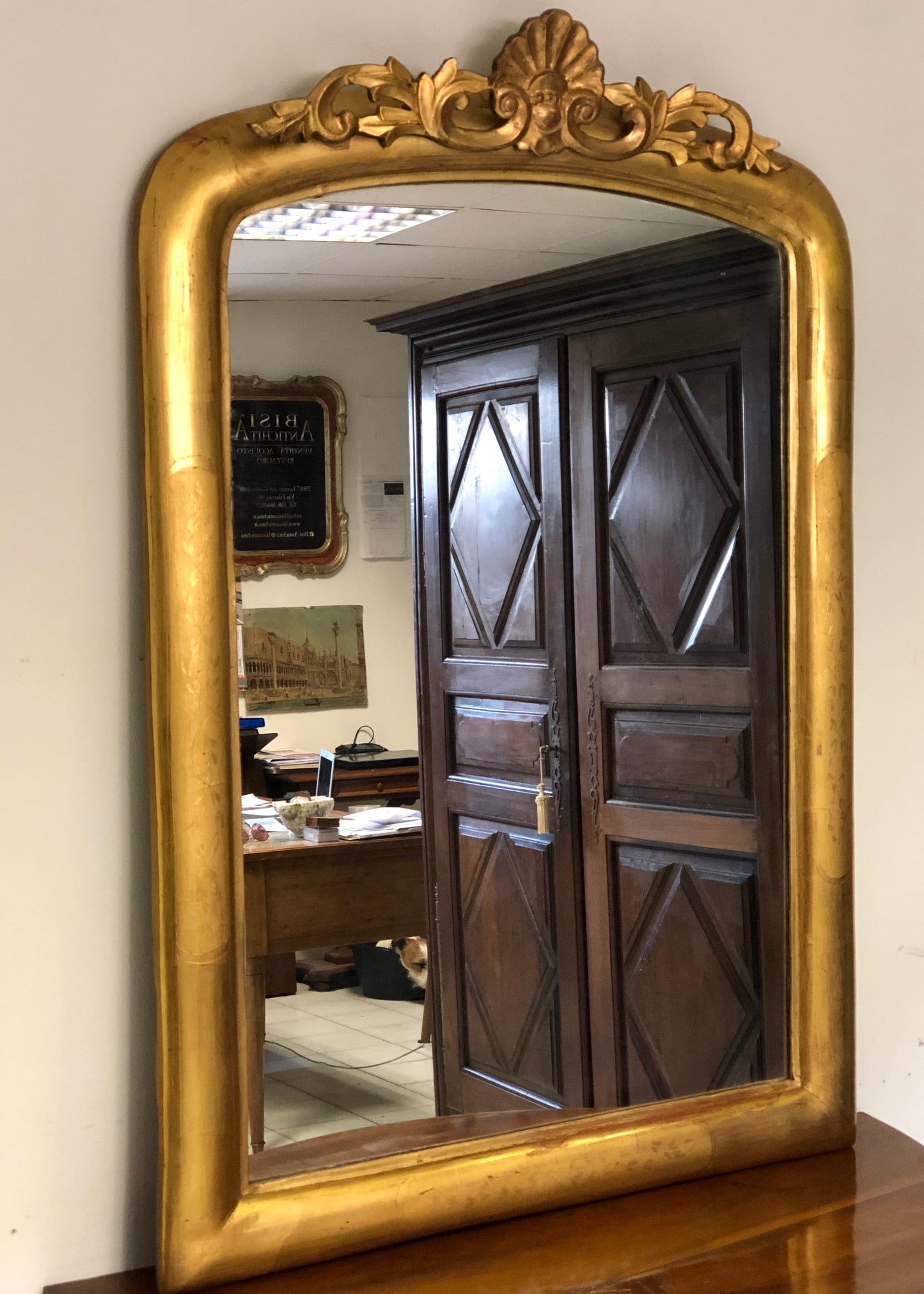 Lombard gold leaf mirror, mid-19th century