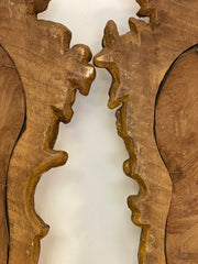 Coppia di ventole lignee intagliate argento mecca . Venezia fine XVIII
