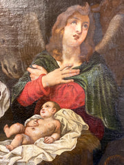 Olio su tela Natività Scuola lombarda XVIII secolo