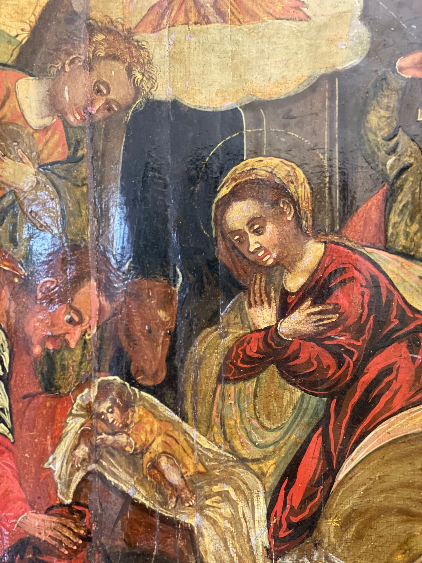 Natività, scuola veneto-cretese (olio su tavola fine XVI sec.)