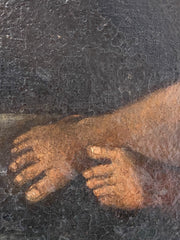 Cupido dormiente, olio su tela fine XVII sec., pittore caravaggesco del nord Italia