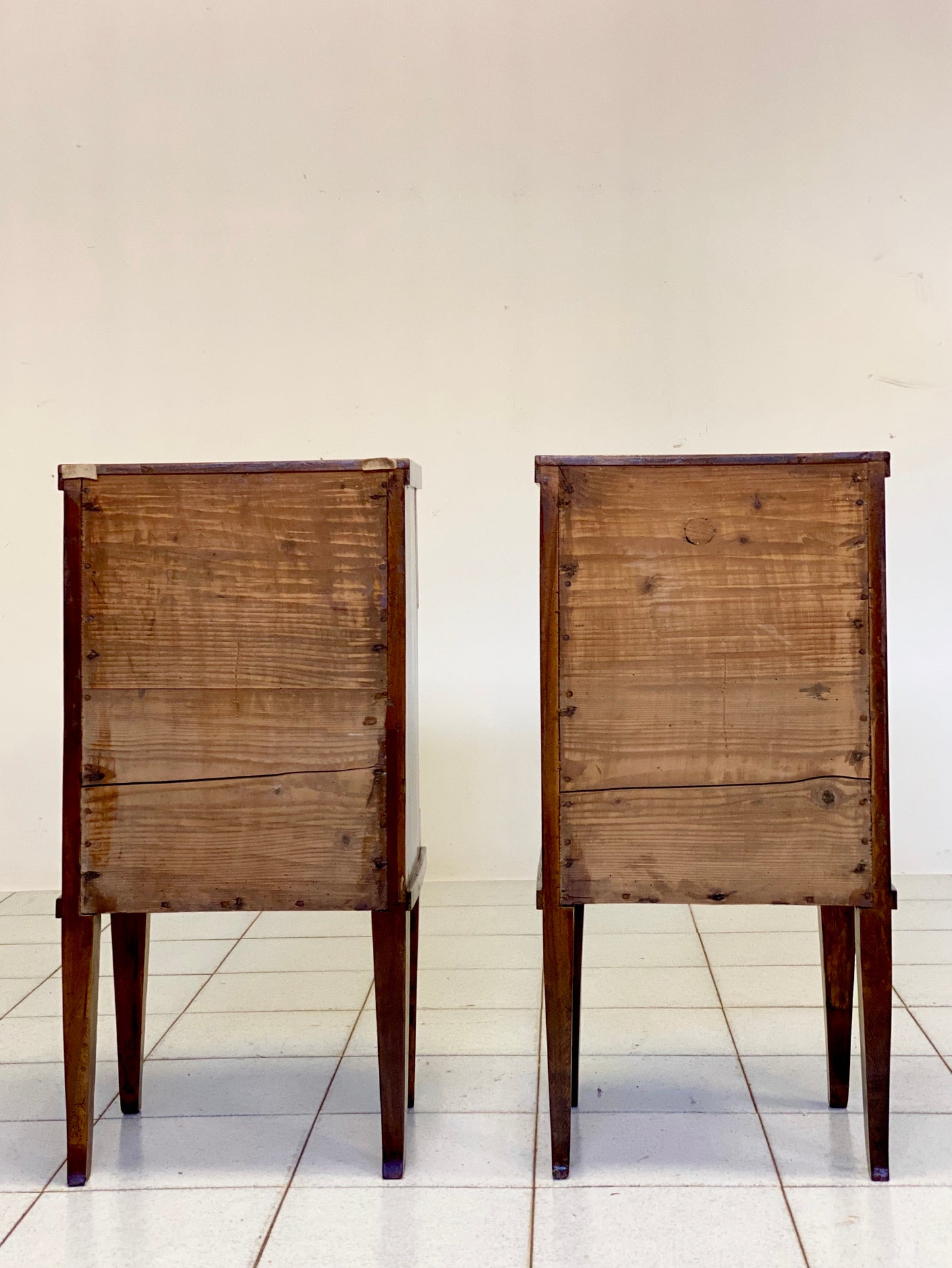 Pair of Empire bedside tables. Vicenza, early 18th century