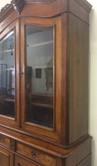 Credenza vetrina libreria Luigi Filippo in noce massello