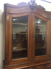 Credenza vetrina libreria Luigi Filippo in noce massello