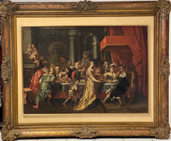 Olio su tela. Banchetto XVII secolo