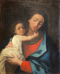 MADONNA CON BAMBINO (OLIO SU TELA) XVII secolo