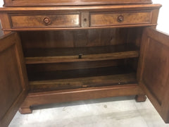Credenza vetrina libreria Luigi Filippo in noce massello