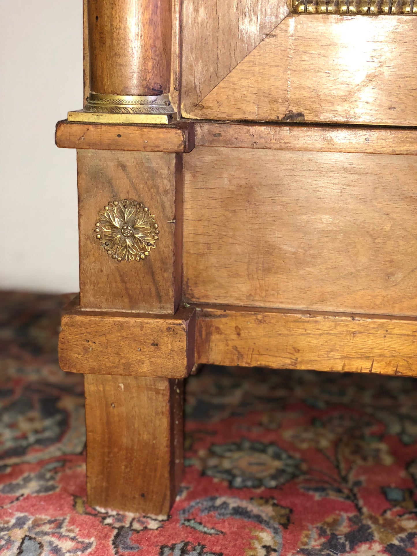 Empire period walnut wardrobe with half columns