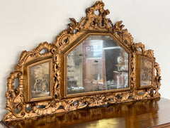 Specchiera in legno intagliato dorato fine XIX secolo