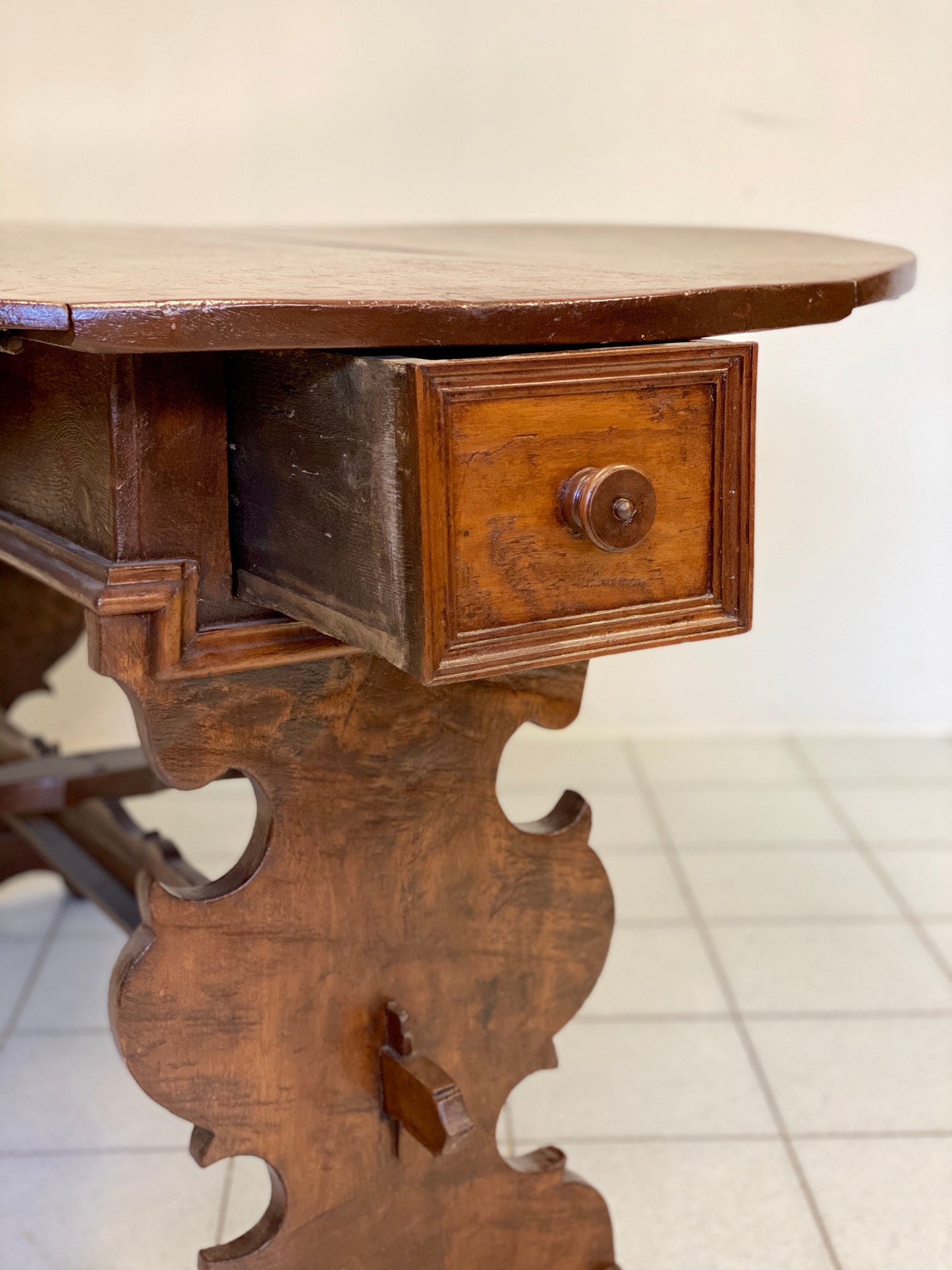 Walnut slatted table