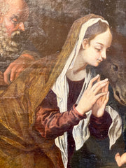 Olio su tela Natività Scuola lombarda XVIII secolo