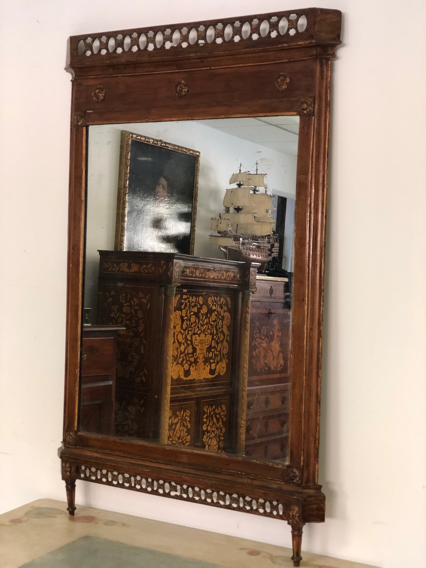 Perforated Louis XVI mirror from the Veneto area