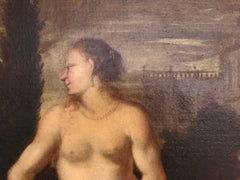 Olio su tela . Betsabea scuola lombarda XVII secolo