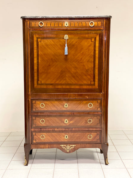 Secretaire Napoleone III finemente intarsiato XIX secolo