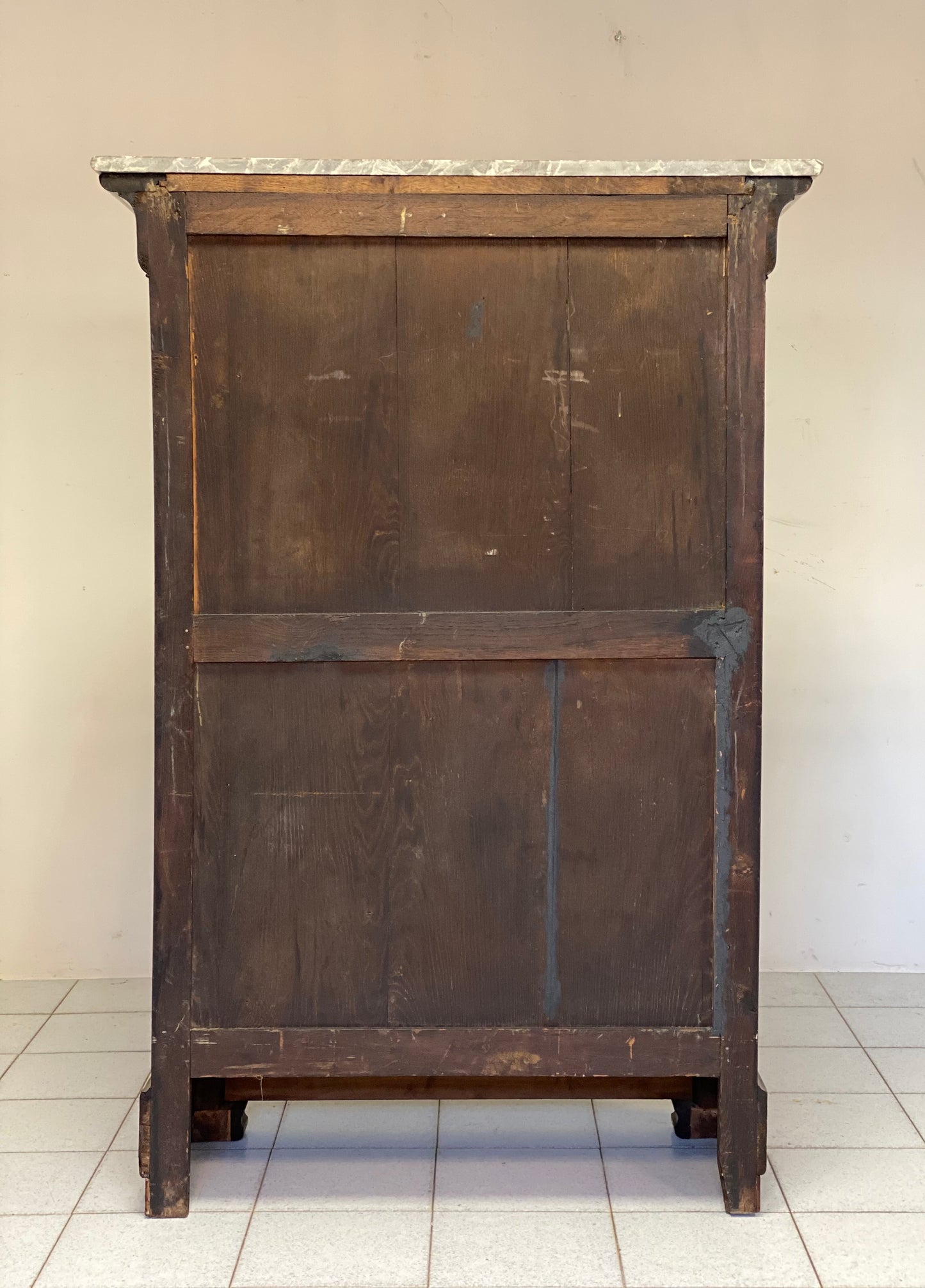 Charles X Secretaires, mahogany feather. 19th century. Restored
