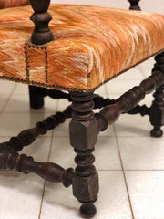 Trono a rocchetto Luigi XIV lombardo noce