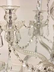 Lampadario cristallo con dieci bracci epoca metà 900