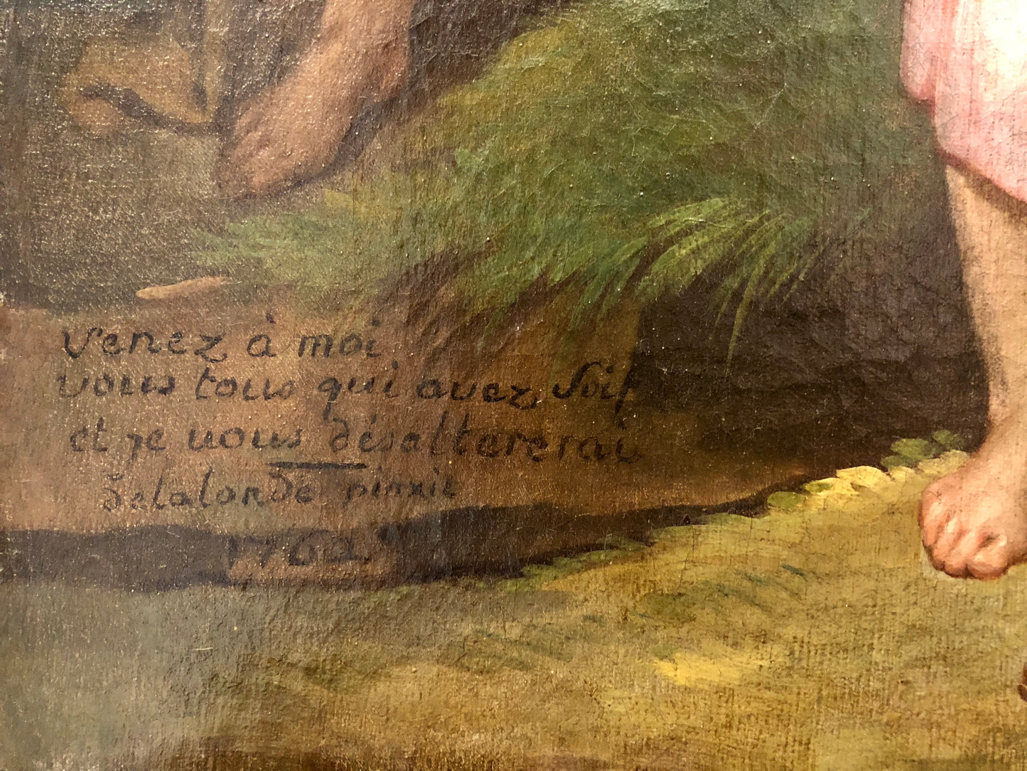 Sacra famiglia olio su tela datato 1762