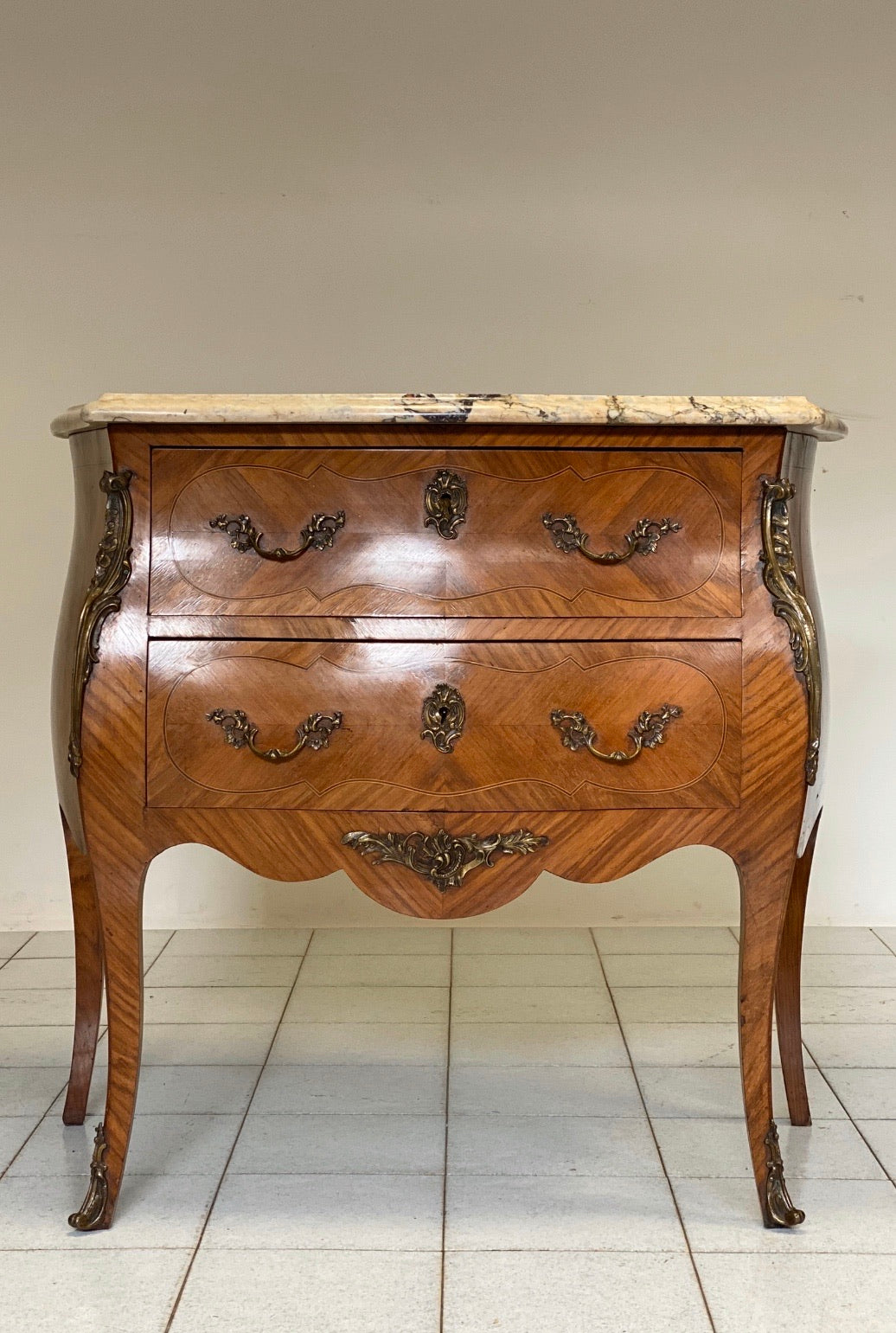 Curved drop-leaf chest of drawers. Napoleon III