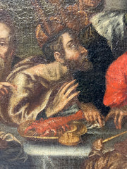Olio su tela. Banchetto XVII secolo