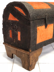 Baule legno lamierino tessuto . Venezia fine XVII secolo