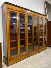 Libreria lombarda Carlo X in noce . XIX secolo