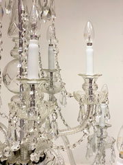 Lampadario cristallo con dieci bracci epoca metà 900