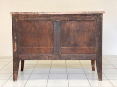 Cassettone Napoleone III in bois de rose con piano in marmo. XIX secolo