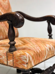 Trono a rocchetto Luigi XIV lombardo noce