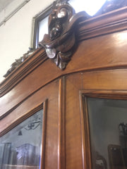 Credenza vetrina libreria Luigi Filippo in noce massello