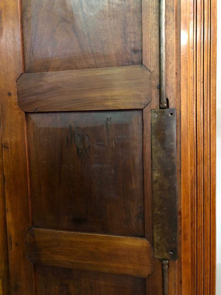 Lombard three-door walnut wardrobe Charles X. Restored.