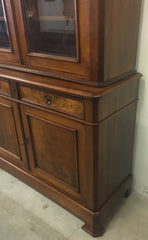 Credenza vetrina libreria Luigi Filippo in noce massello