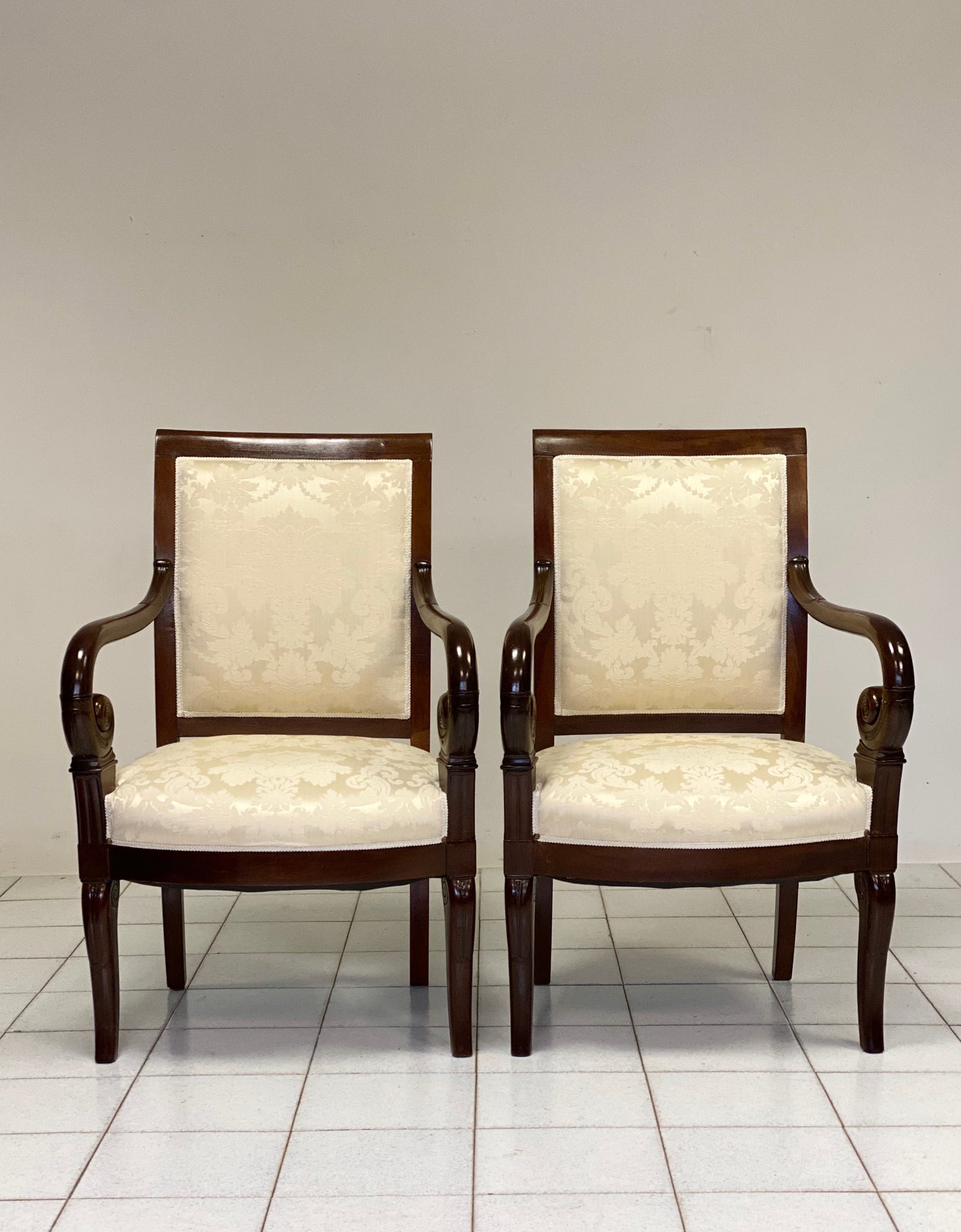 Pair of Empire armchairs. Early 19th century